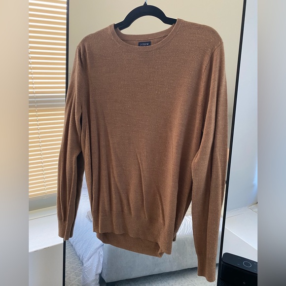 J. Crew - Camel/Tan Merino Wool Crewneck Sweater - Size M - Picture 1 of 4